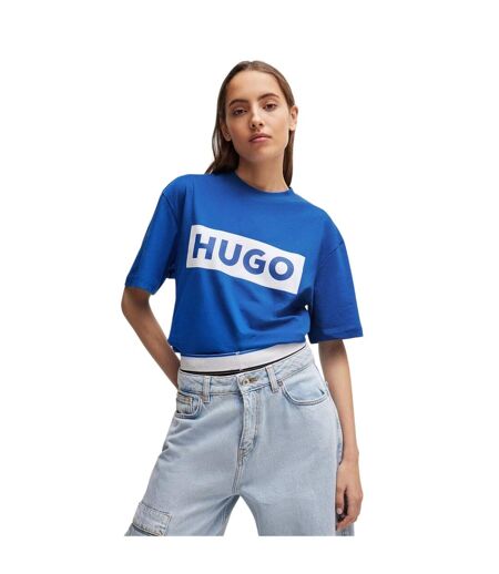 Unisex Adult Box Logo T-shirt Blue Hugo Boss