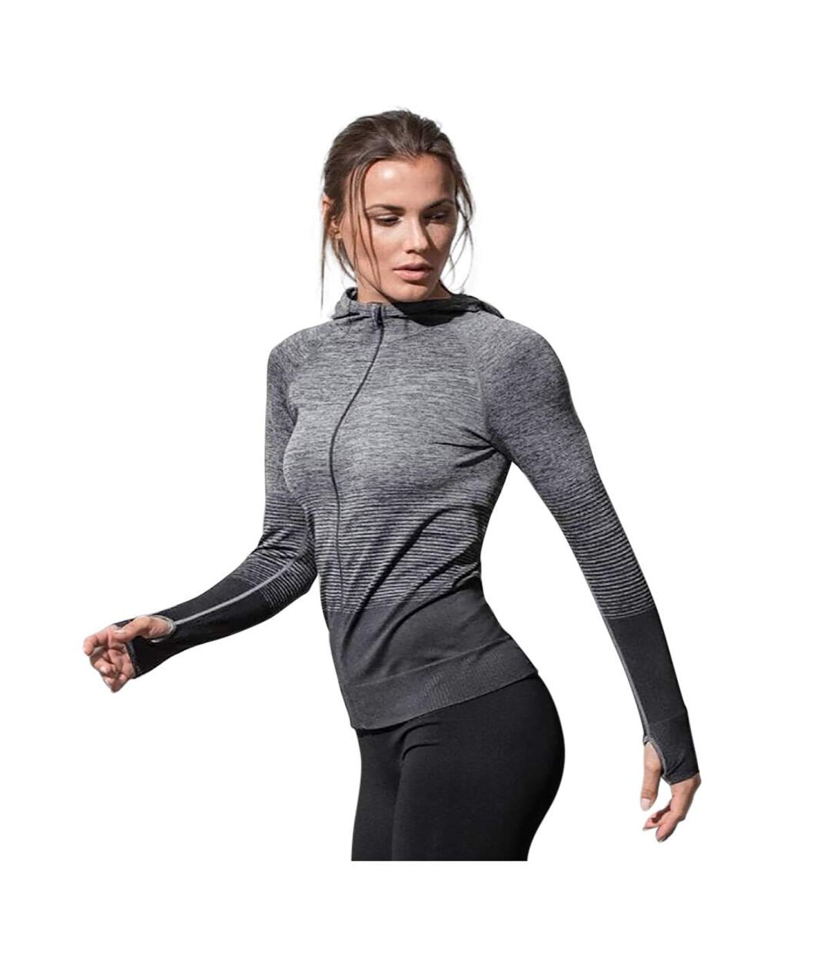 Stedman Womens/Ladies Active Seamless Raglan Jacket (Light Gray Transition)