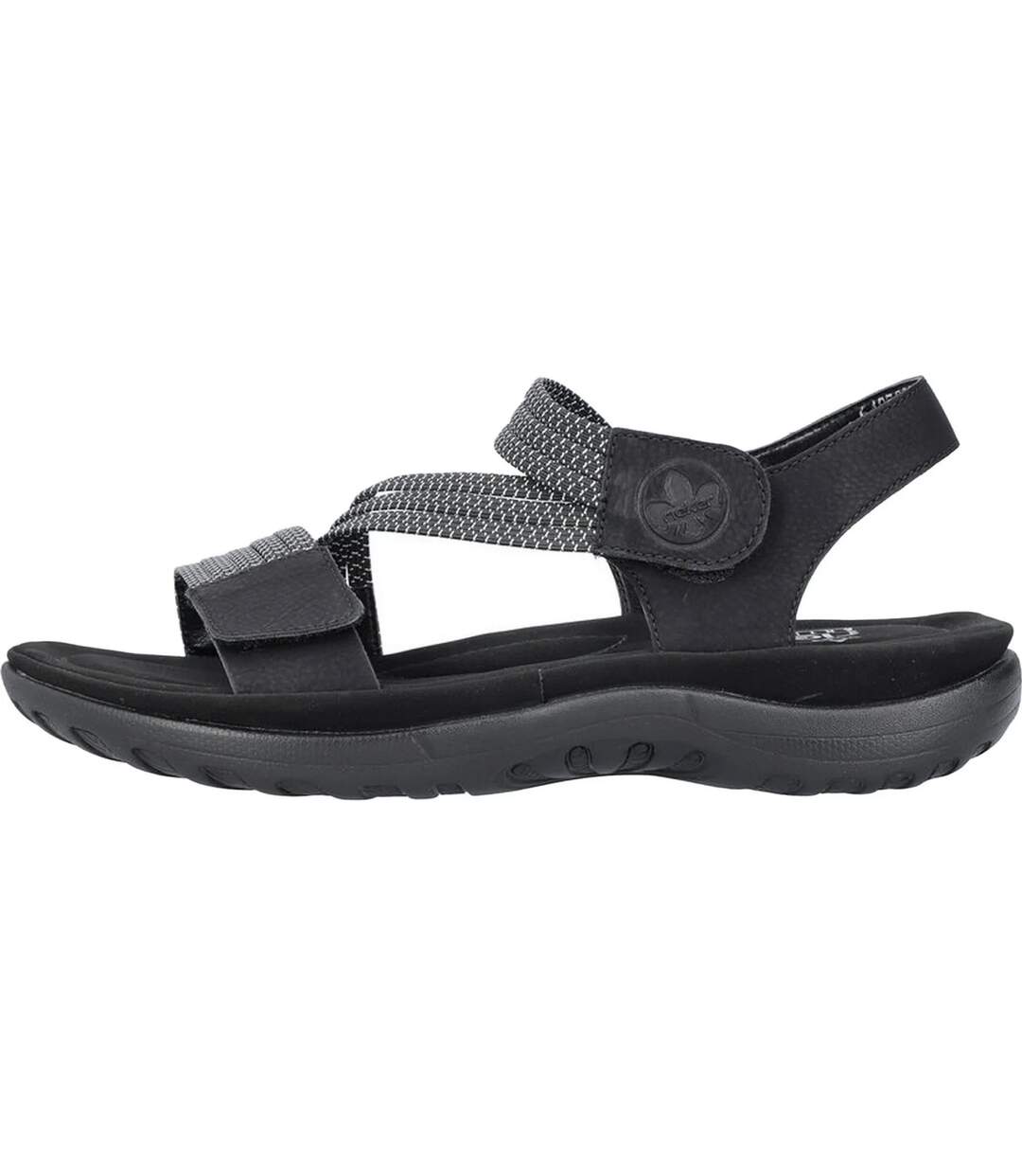 Sandales Style À Rayures Femme Noir Rieker-4