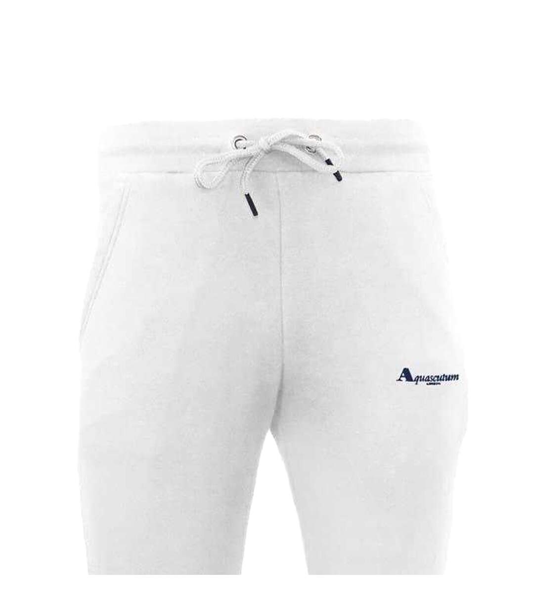 Unisex Adult Drawstring Slim Joggers White Aquascutum-2
