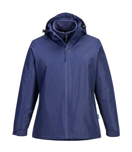 Womens/ladies 3 in 1 padded jacket navy Portwest