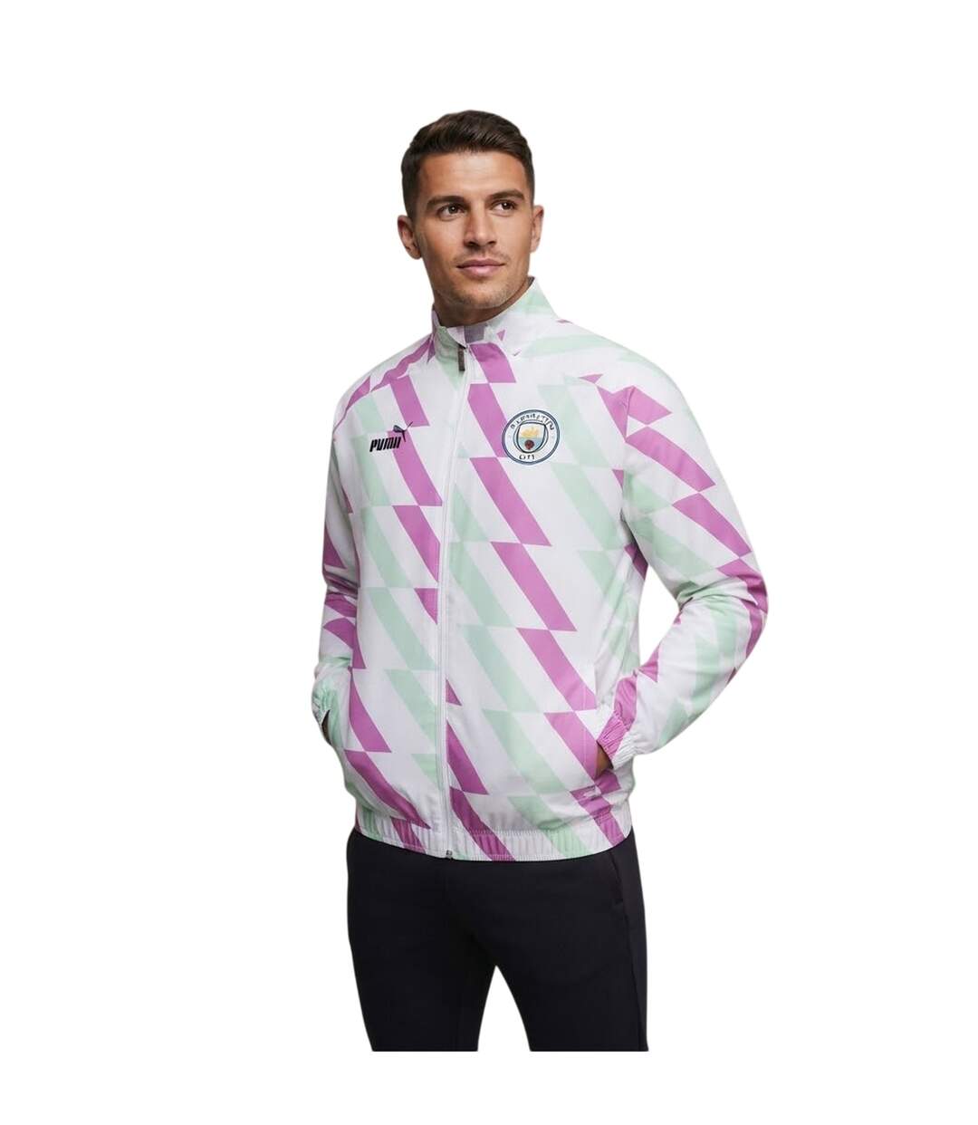 Mens Prematch Manchester City Fc Anorak  White Puma-4