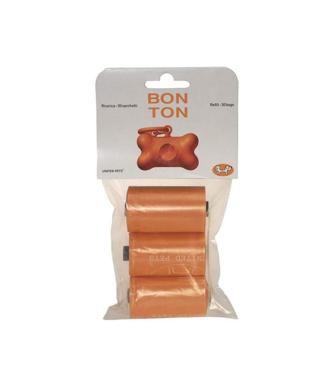 Pack of 3  Bon ton nano dog poo plastic bag refill rolls  nano orange United Pets-1