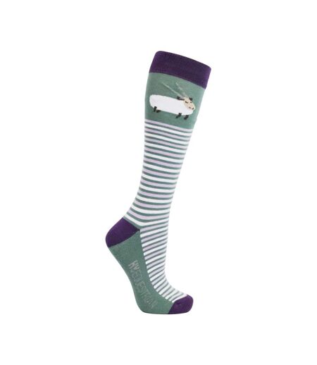 Hy Womens/Ladies Socks (Pack of 3) (Purple/Moss) - UTBZ5206
