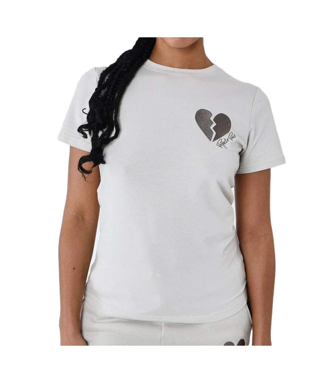 T-shirt Greige Femme Project X Paris Cœur Brisé - L