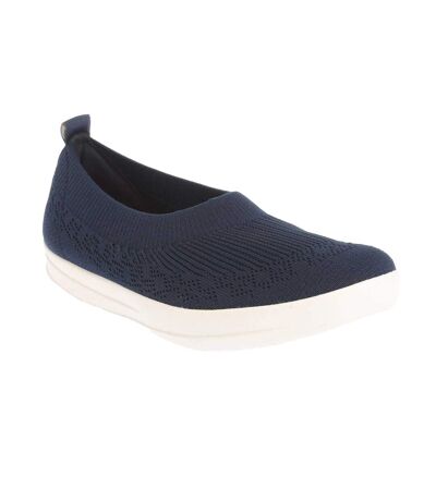 Womens/ladies Uberknit Slip-on Pumps Navy FitFlop