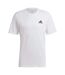 Mens Essentials Small Logo Embroidered T-shirt White Adidas-1