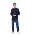 Mens linen blend long-sleeved shirt navy Burton