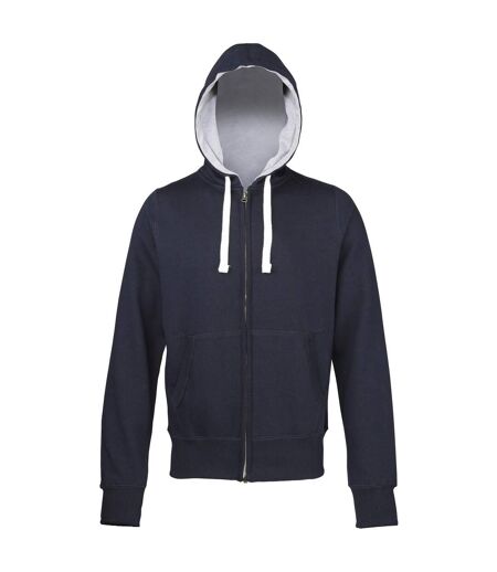 Awdis - Sweatshirt à capuche et fermeture zippée - Homme (Bleu marine (intérieur gris)) - UTRW181