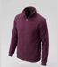 Cardigan Zippé Homme en Polaire Tricot Bordeaux – Col Montant & Coudières Suédine-3