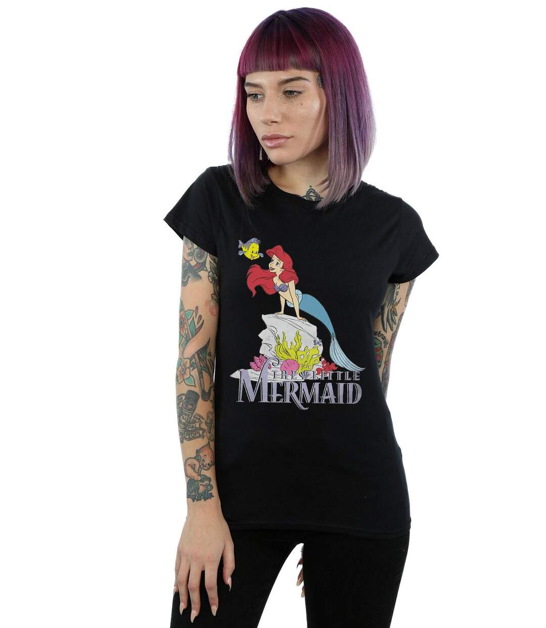Disney - T-shirt THE LITTLE MERMAID SEA FRIEND - Femme (Noir) - UTBI16033-2