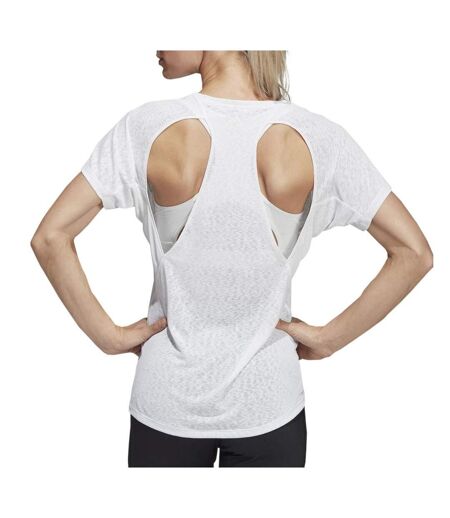 T-shirt Blanc Femme Adidas Cut out - S