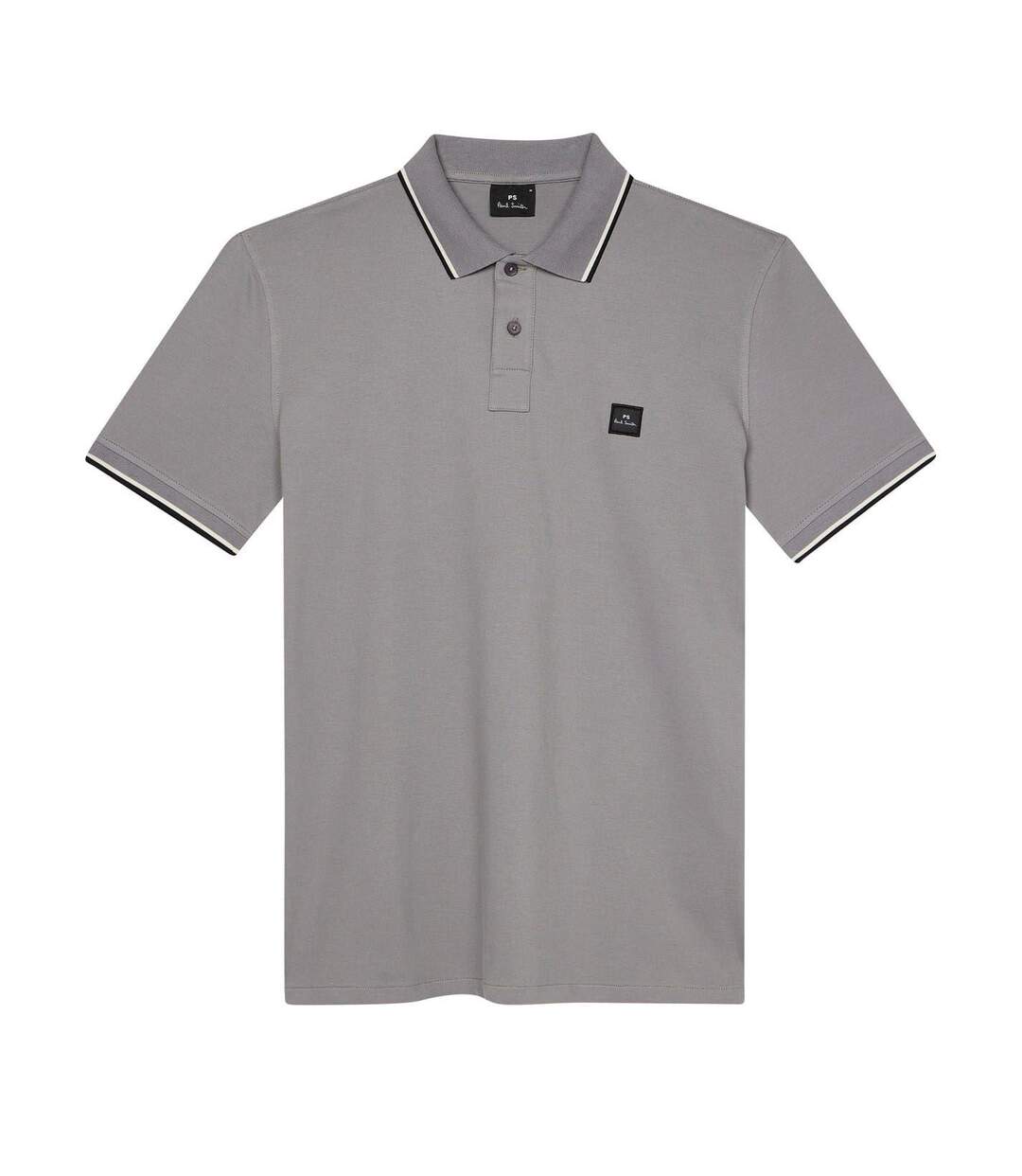 Mens Patch Cotton Logo Polo Shirt Grey Paul Smith-2
