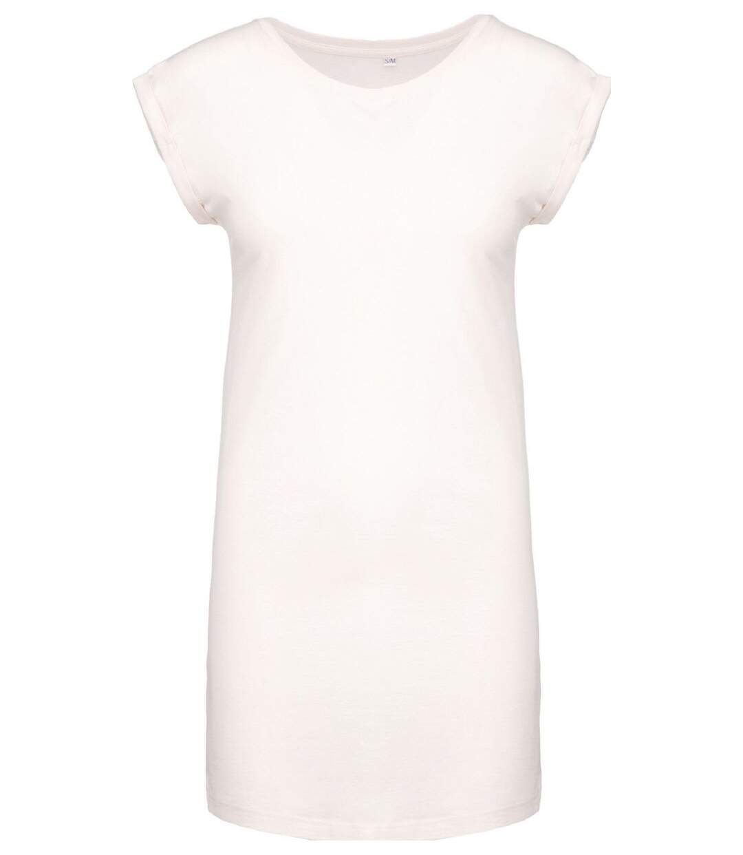 Robe t-shirt col rond manches courtes - K388 - blanc cassé - femme