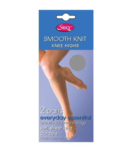 Silky Womens/Ladies Smooth Knit Knee Highs (2 Pairs) (Pewter) - UTLW251