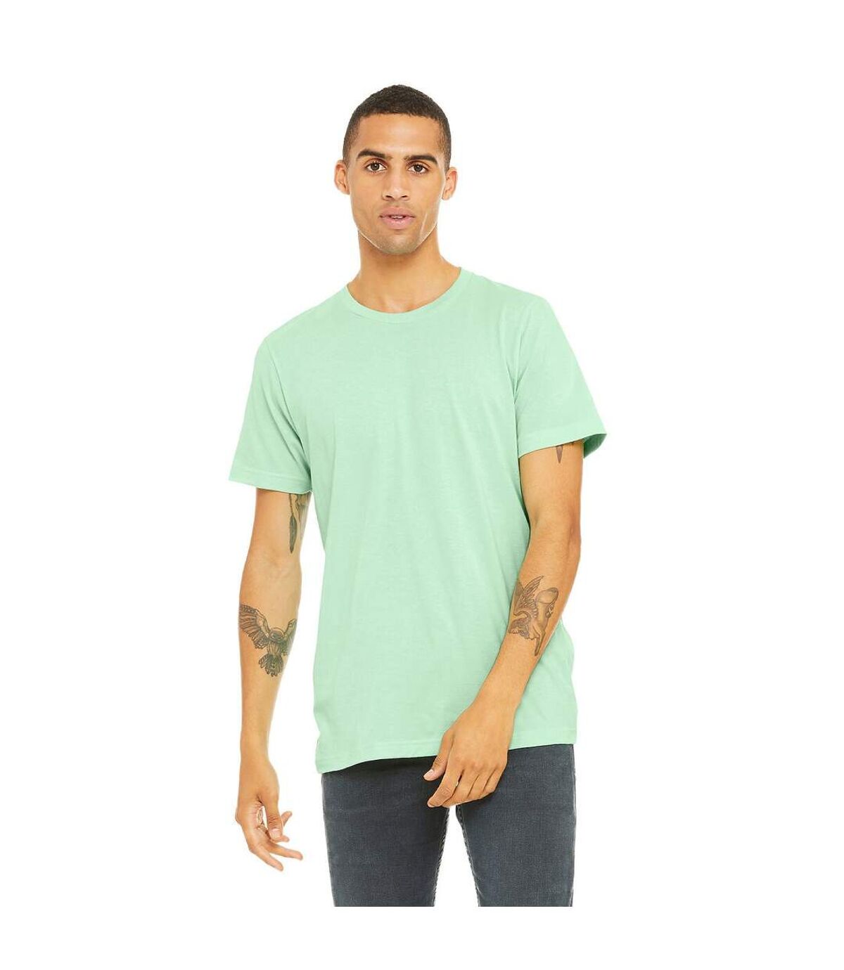 Canvas Mens Triblend Crew Neck Plain Short Sleeve T-Shirt (Mint Triblend) - UTBC2596