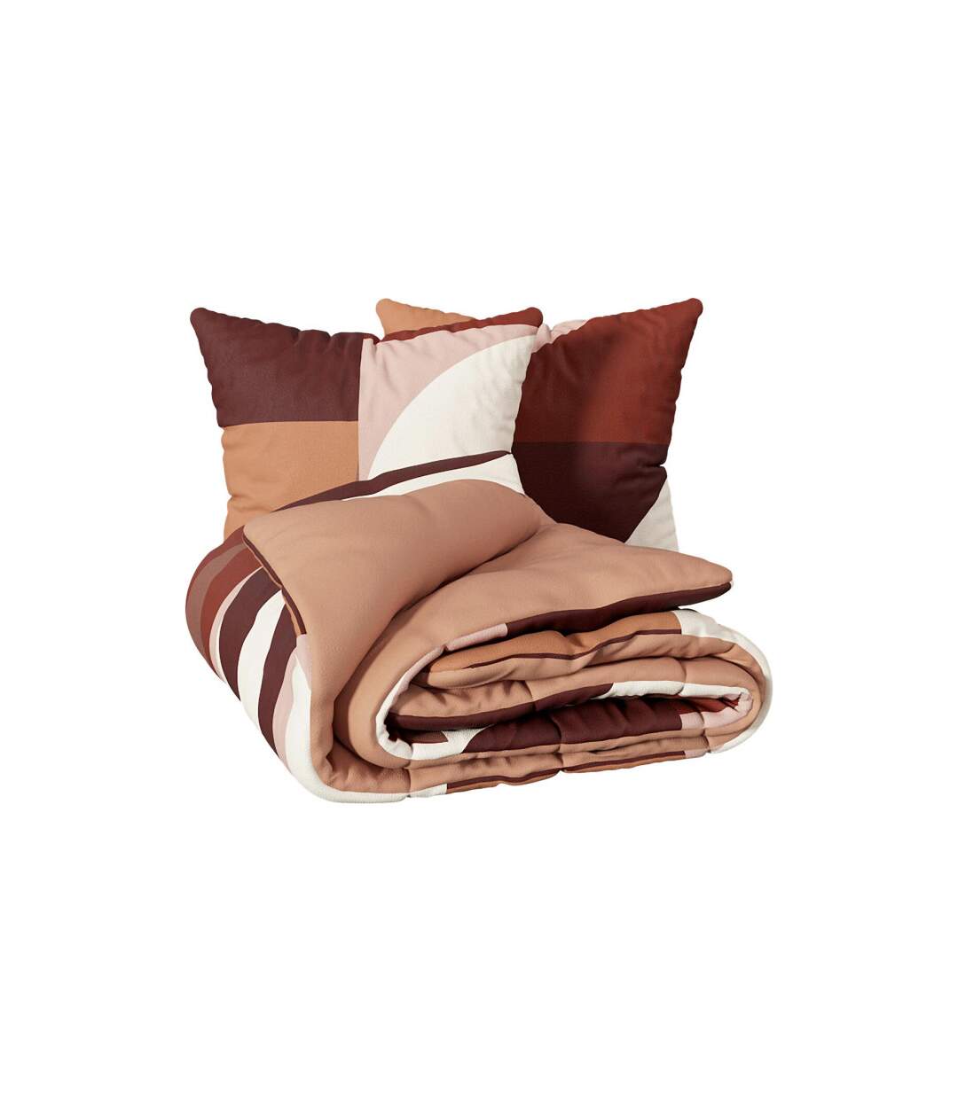 Parure de Lit 3 Pièces Tatia 240x220cm Terracotta-2