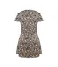Robe Courte Manches Courtes Femme Beige Noir SoulCal-2
