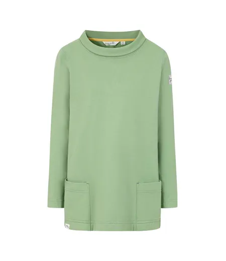 Womens/ladies Logo Roll Neck Sweatshirt Grass Green Lazy Jacks