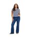 Womens/ladies Flared High Waist Plus Jeans Mid Blue Brave Soul-1