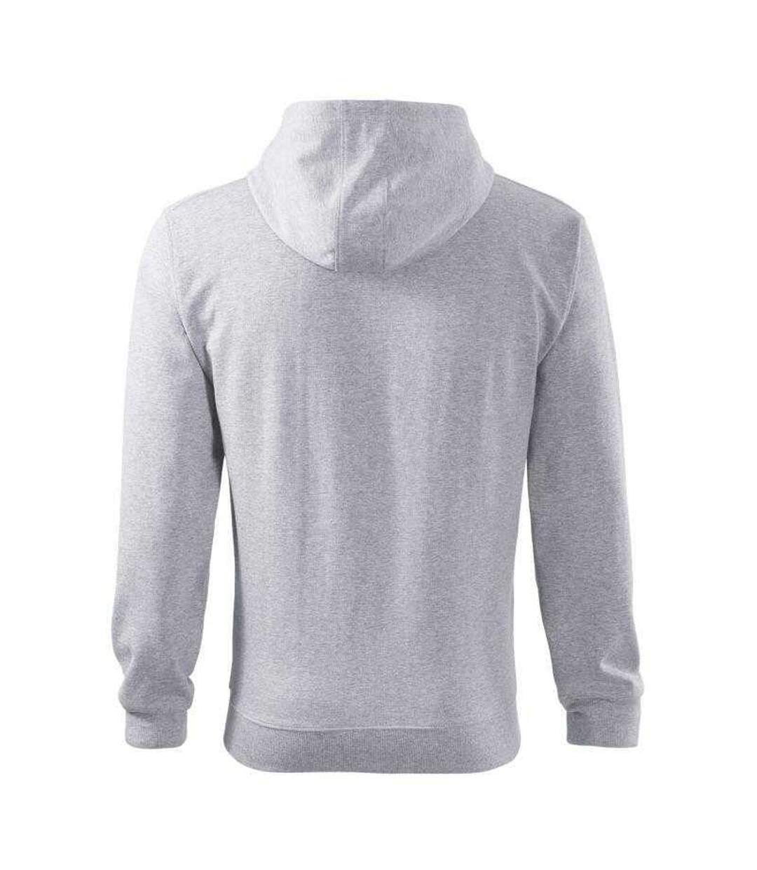 Mens Trendy Full Zip Hoodie Grey Malfini-2