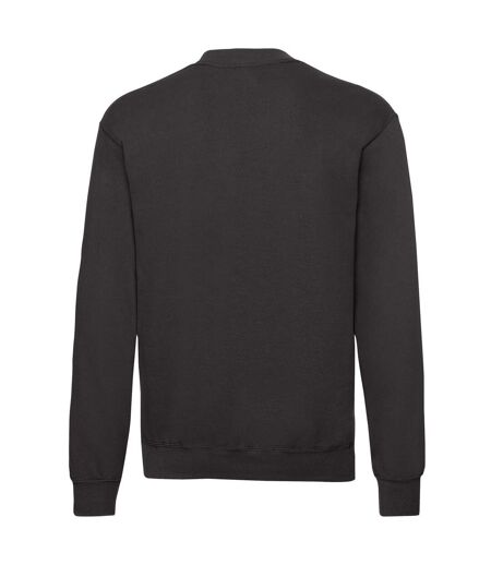 Mens classic drop shoulder sweatshirt black Fruit of the Loom