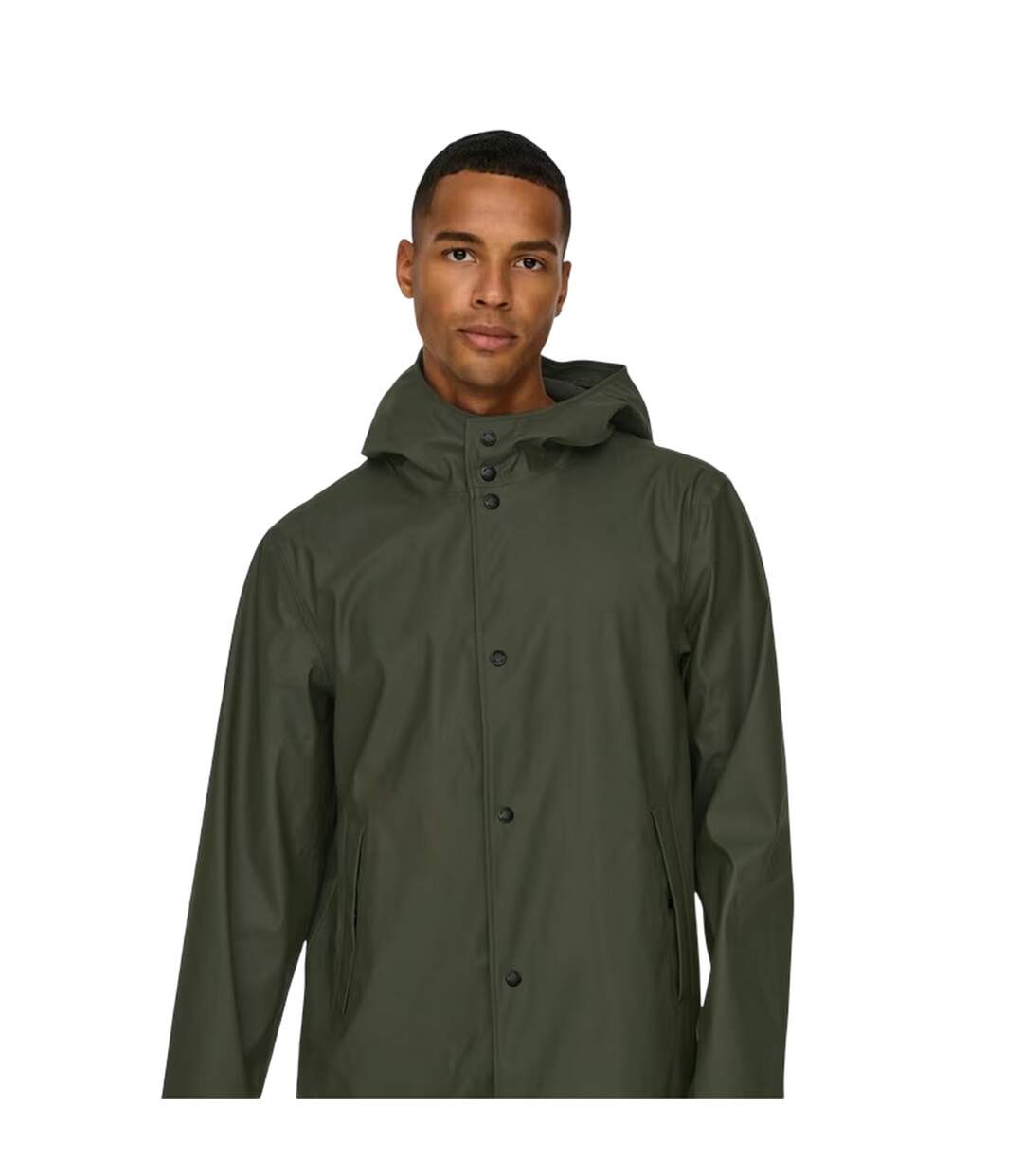 Mens Water Repellent Regular Raincoat Peat Only-4