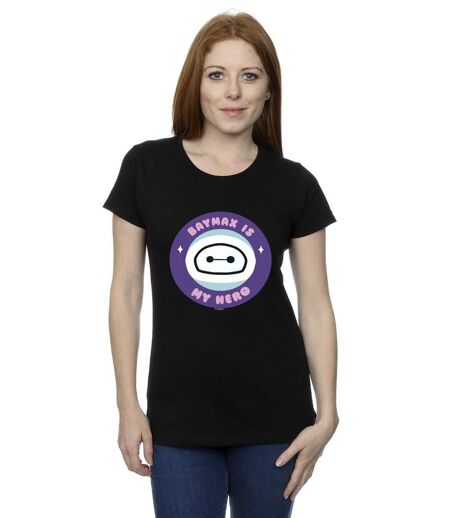 Disney - T-shirt BIG HERO BAYMAX MY HERO POCKET - Femme (Noir) - UTBI13438