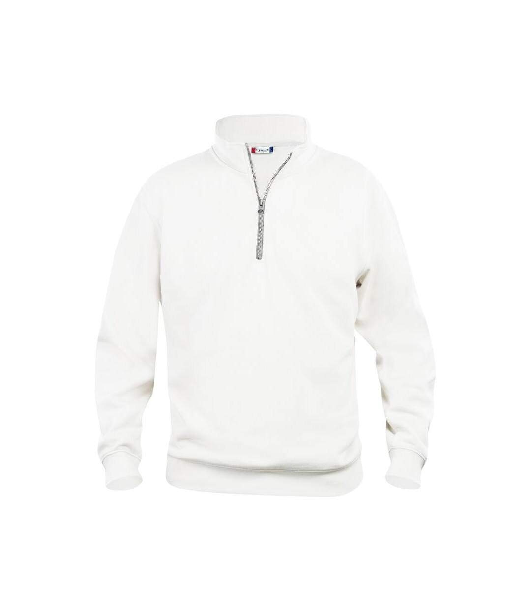 Unisex Adult Basic Half Zip Sweatshirt White Clique-1