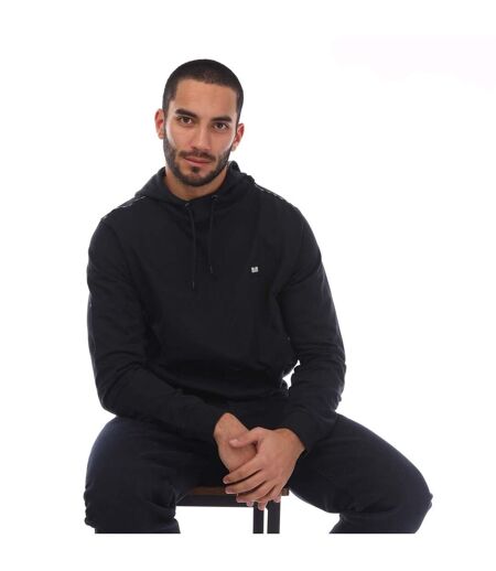 Mens Justify Checked Trim Hoodie Navy Weekend Offender