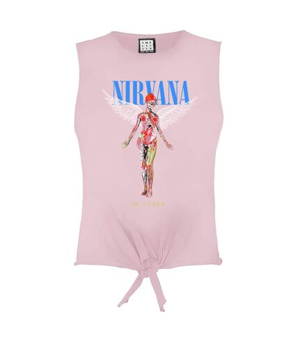 Amplified Womens/Ladies In Utero The Ordinary Nirvana Sleeveless Crop Top (Pink)