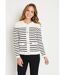 Gilet cardigan rayé court boutonné col rond-1