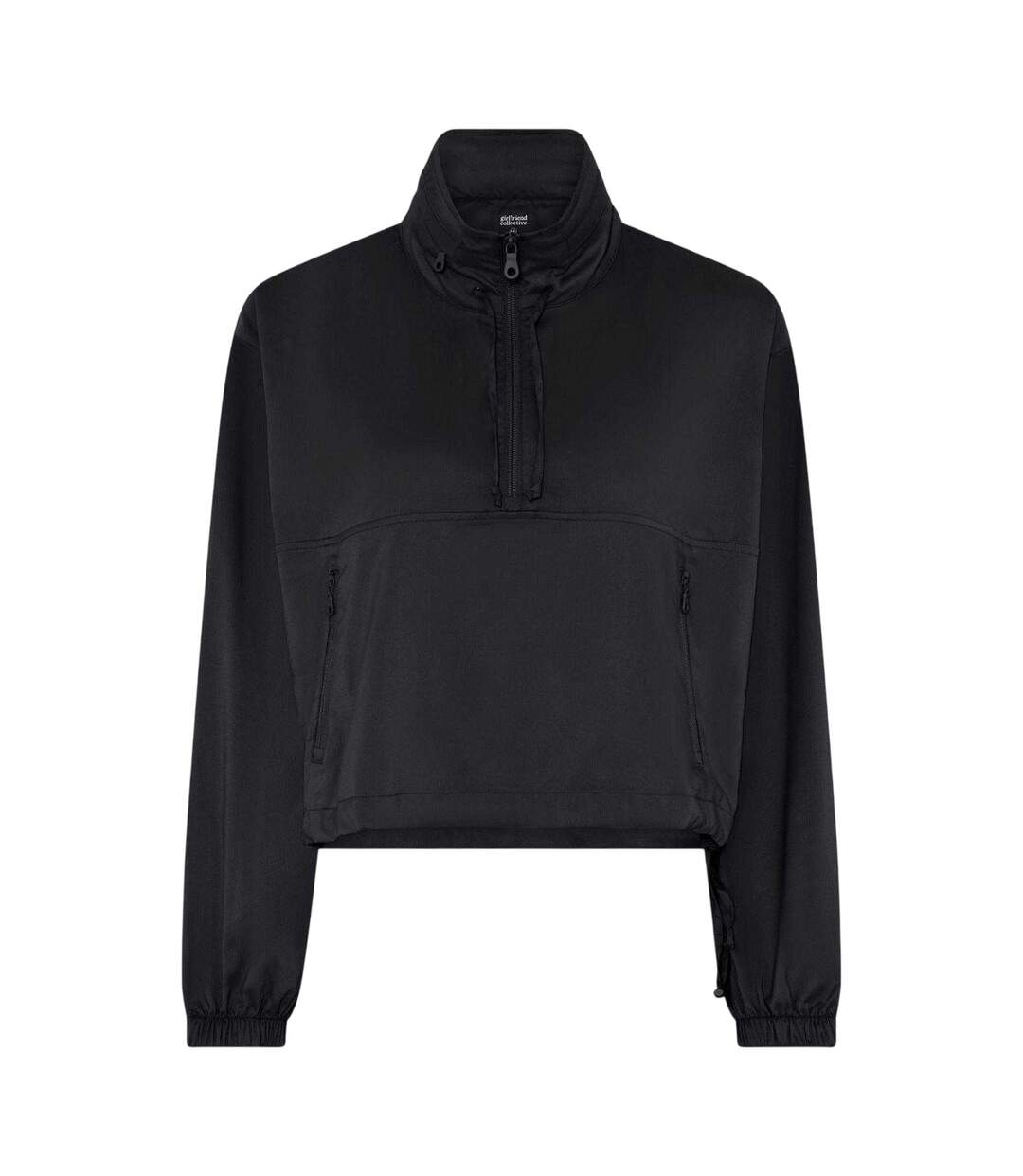 Womens/ladies Zip Pocket Long-sleeved Track Jacket Black Girlfriend Collective-2