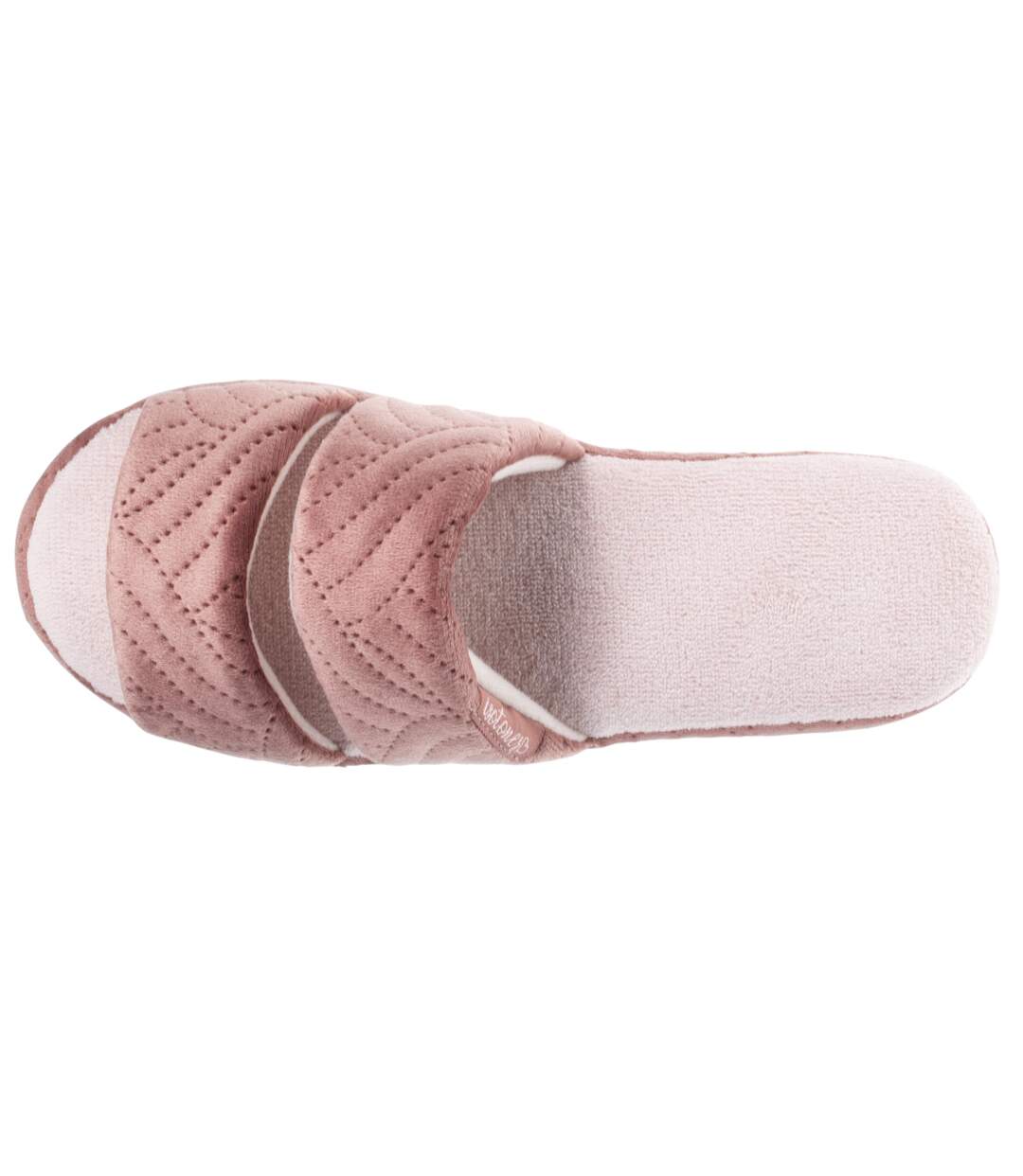 Isotoner Chaussons extra-light sandales femme en microvelours et semelle à picots antidérapants-2