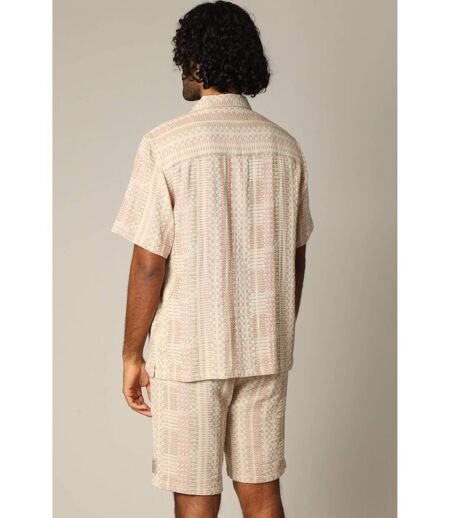 Chemise loose en jacquard à manches courtes avec col cubain et motif géométrique MIO