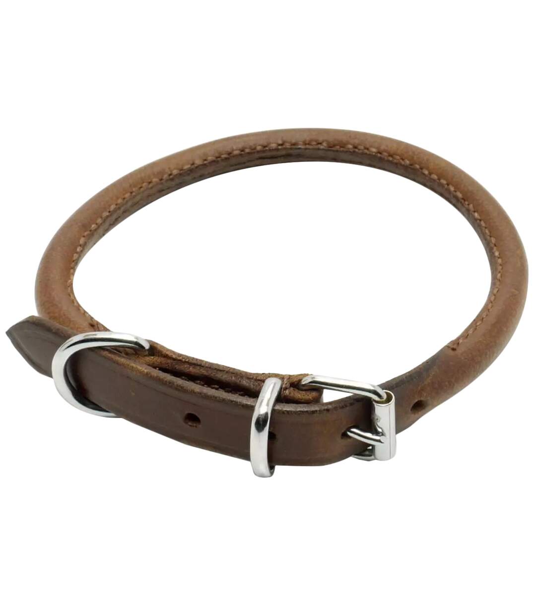 Leather round collar 12 inch brown Ancol-2