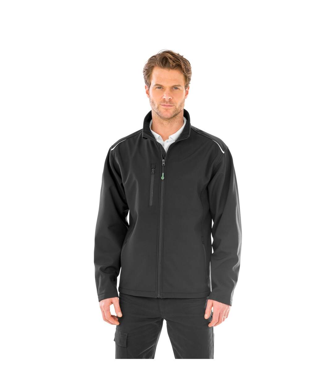 Mens soft shell jacket black Result Genuine Recycled-3