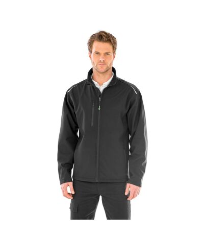 Mens Soft Shell Jacket Black Result Genuine Recycled