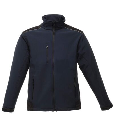 Regatta Mens Sandstorm Hardwearing Workwear Softshell Jacket (water Repellent) (Navy/Black) (UTRW1216)