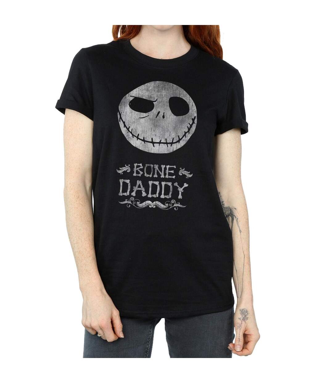 Disney Womens/Ladies Nightmare Before Christmas Bone Daddy Cotton Boyfriend T-Shirt (Noir) - UTBI41456-3