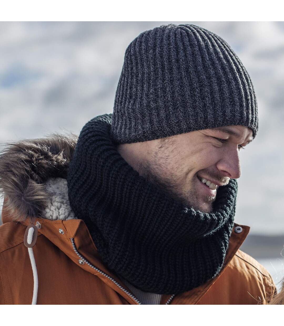 Bonnet Homme Thermique Tricot avec Doublé Polaire-5
