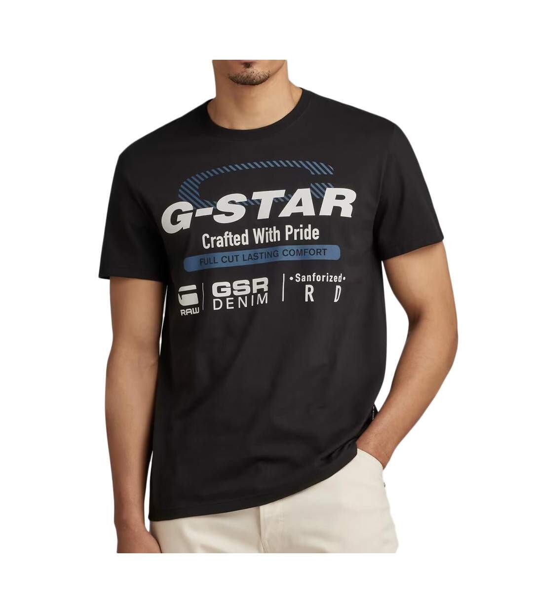 T-shirt noir homme g-star raw old skool-1