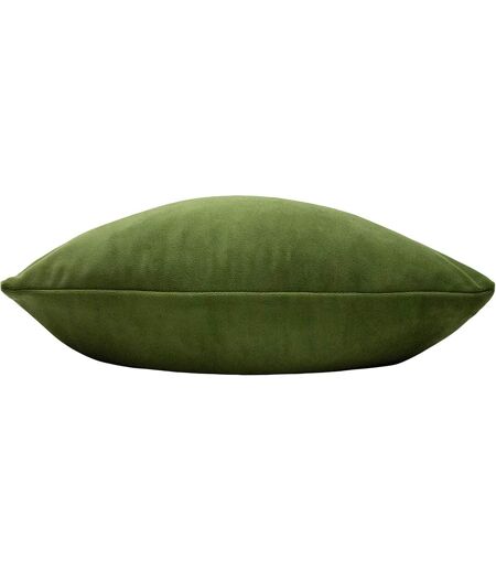 Sunningdale velvet rectangular cushion cover 30cm x 50cm olive Evans Lichfield