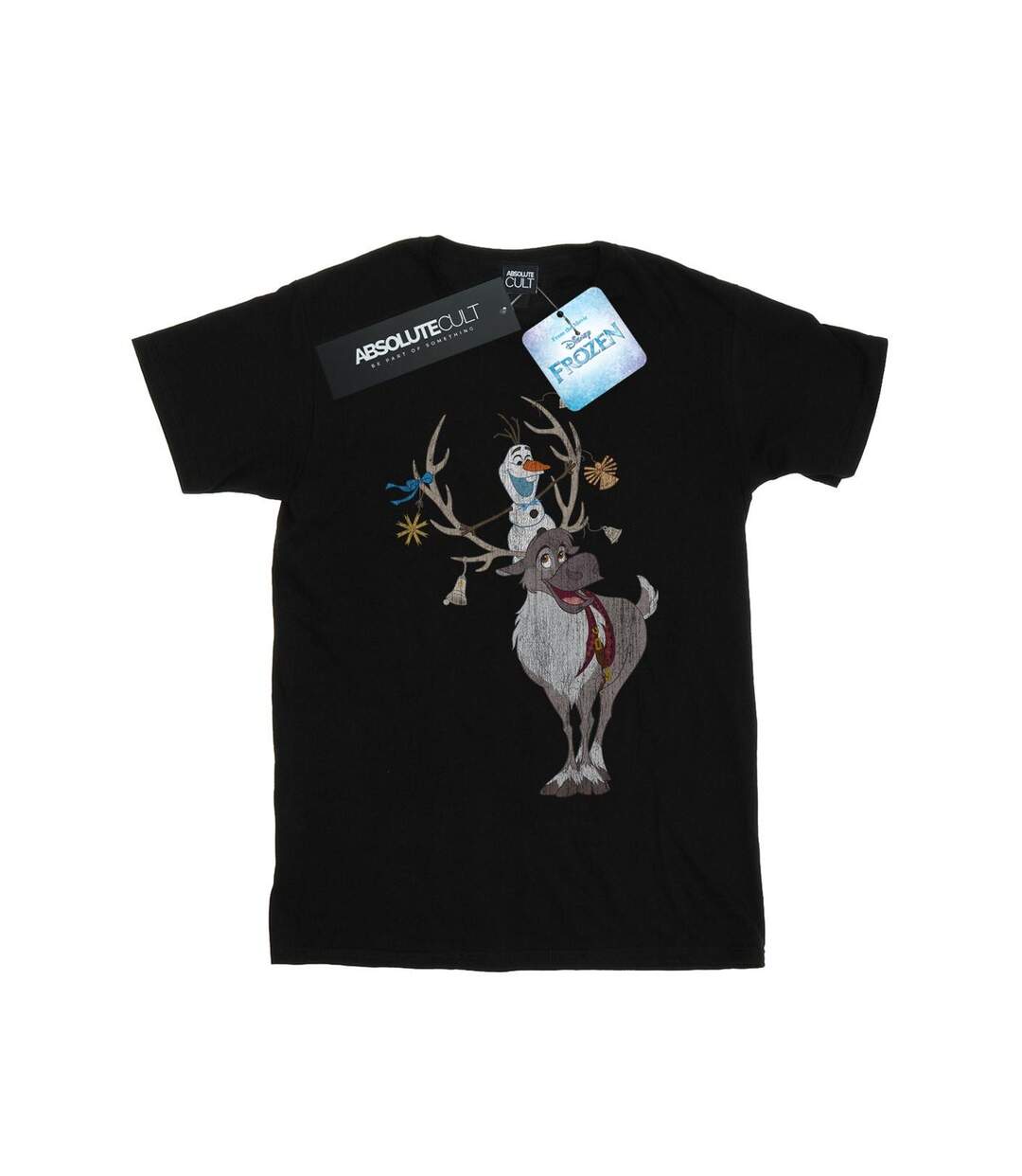 Disney - T-shirt FROZEN SVEN AND OLAF CHRISTMAS ORNAMENTS - Femme (Noir) - UTBI24824-1