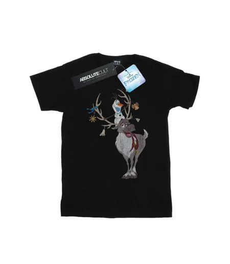 Disney - T-shirt FROZEN SVEN AND OLAF CHRISTMAS ORNAMENTS - Femme (Noir) - UTBI24824