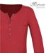 MAYFLOWER NOVICE3 – Tee-shirt manches longues rouge col tunisien satin pour un look dynamique et raffiné-4