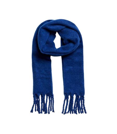 Womens/ladies Fringe Textured Scarf One Size Blue Pieces
