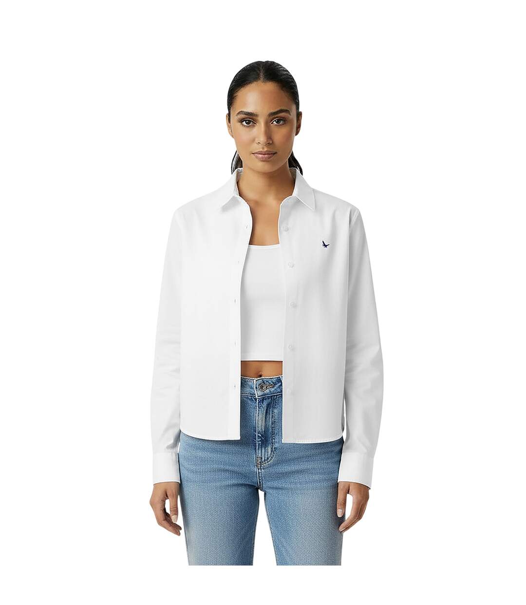 Womens/ladies Classic Twill Long-sleeved Shirt Bright White Jack Wills-4