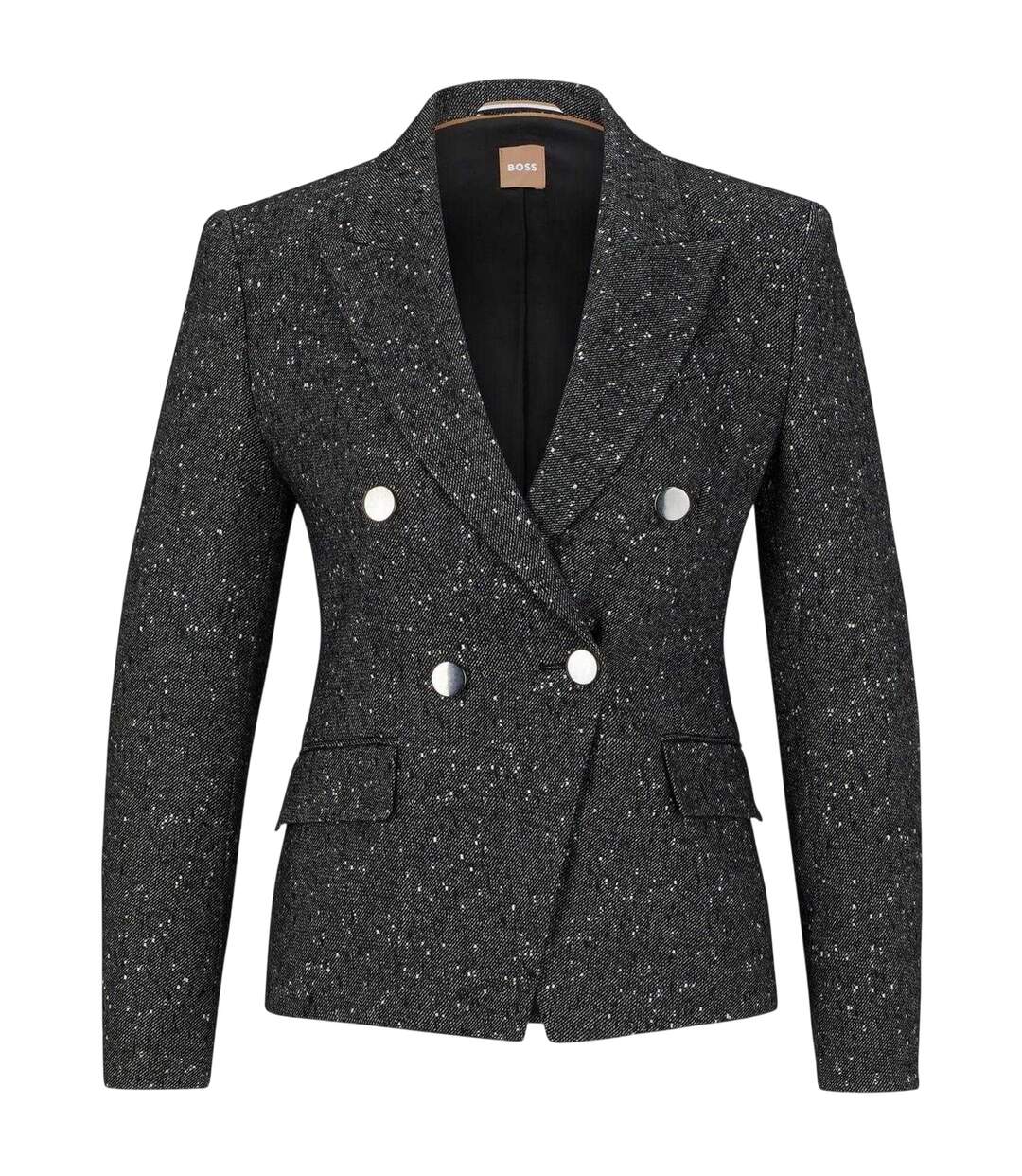 Womens/ladies Jocanah Speckle Regular Suit Jacket Dark Grey Boss-2