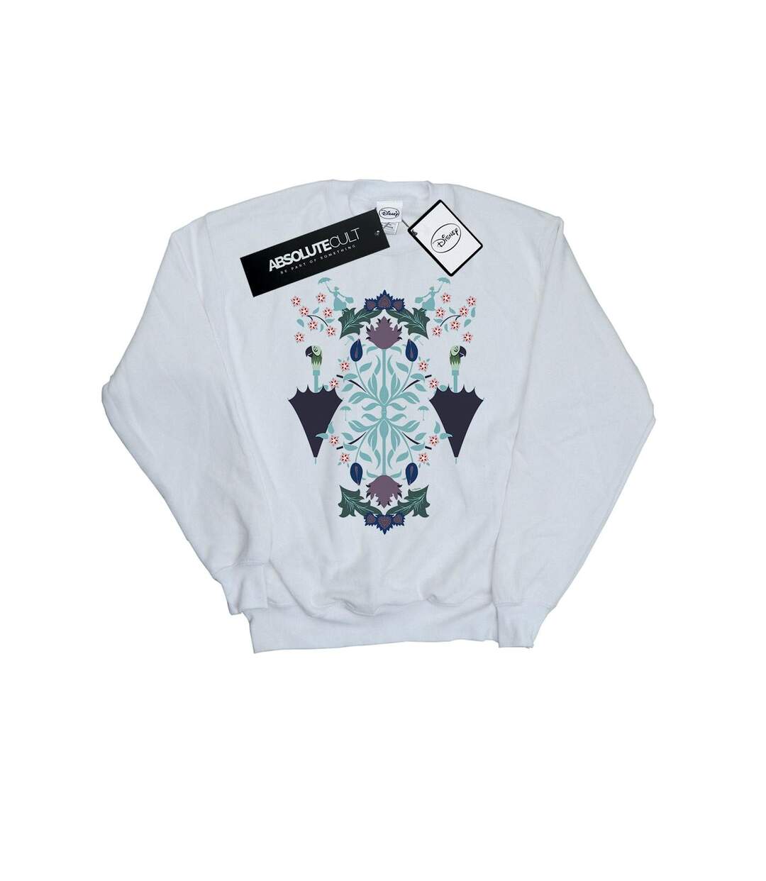 Disney Sweatshirt Mary Poppins Collage Floral Womens/Ladies (Blanc) - UTBI47556-1